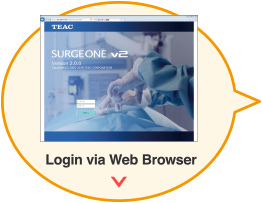Surgical Video Recording System SURGE ONE v2 Login via Web Browser
